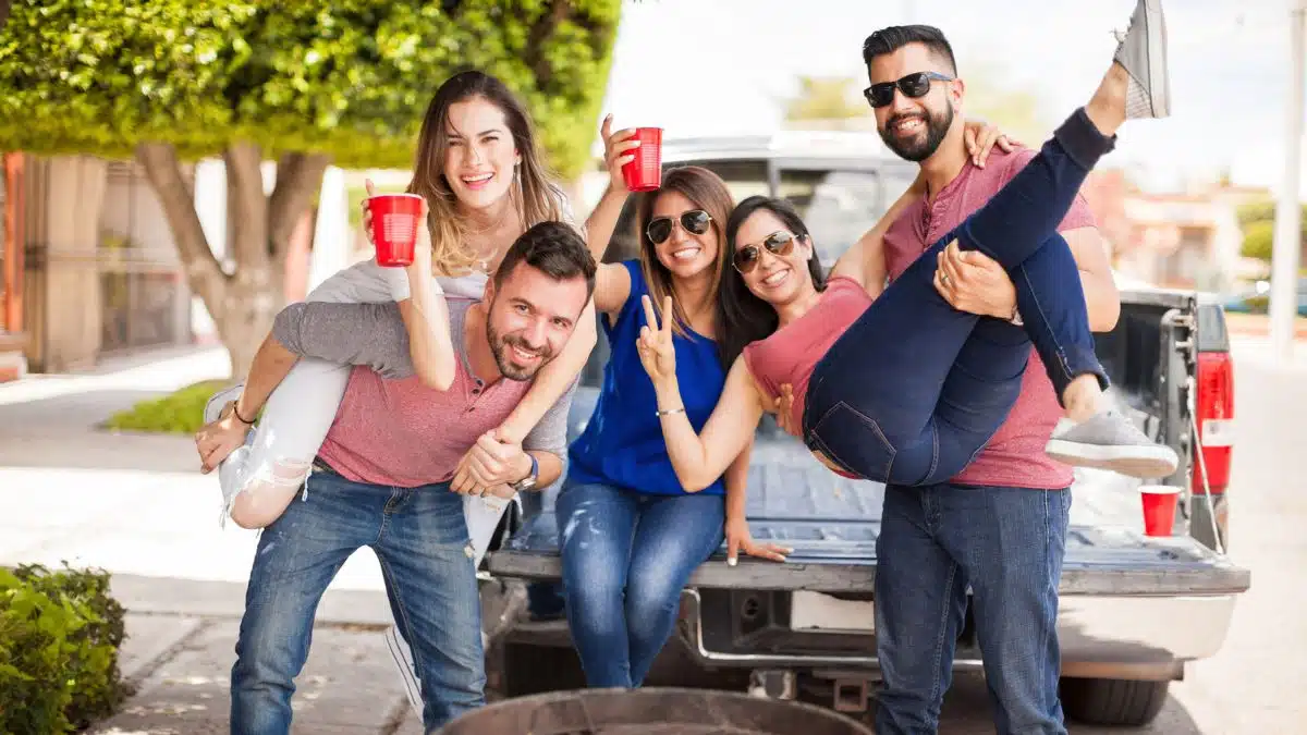 friends at a tailgate