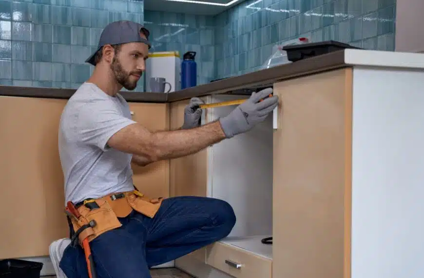 man measuring in the kitchen