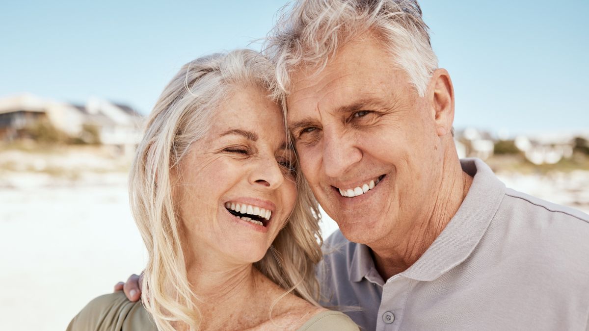 senior couple smiling