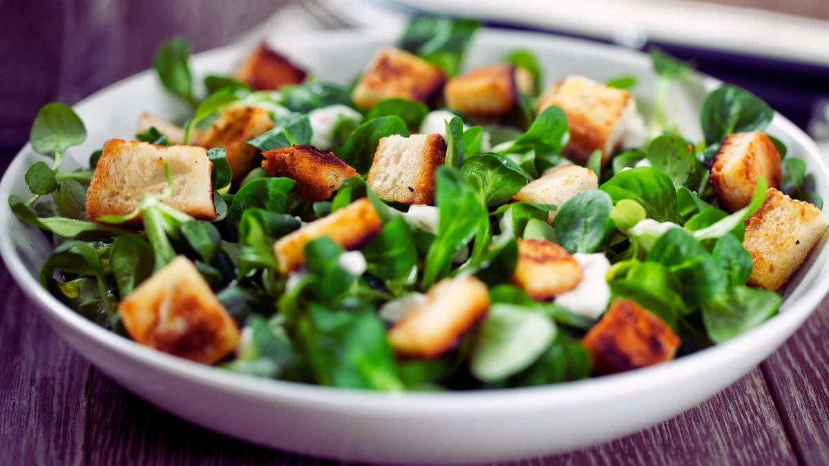 Salad with Sweet Dressing and Croutons