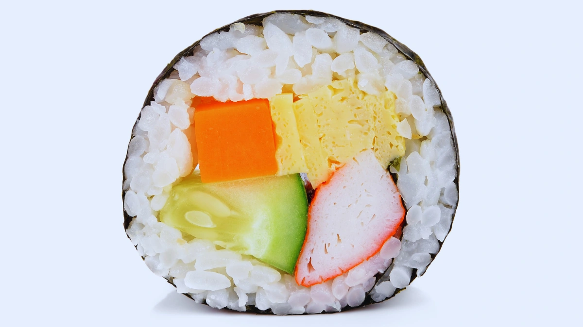 Sushi with White Rice and Sweet Sauce