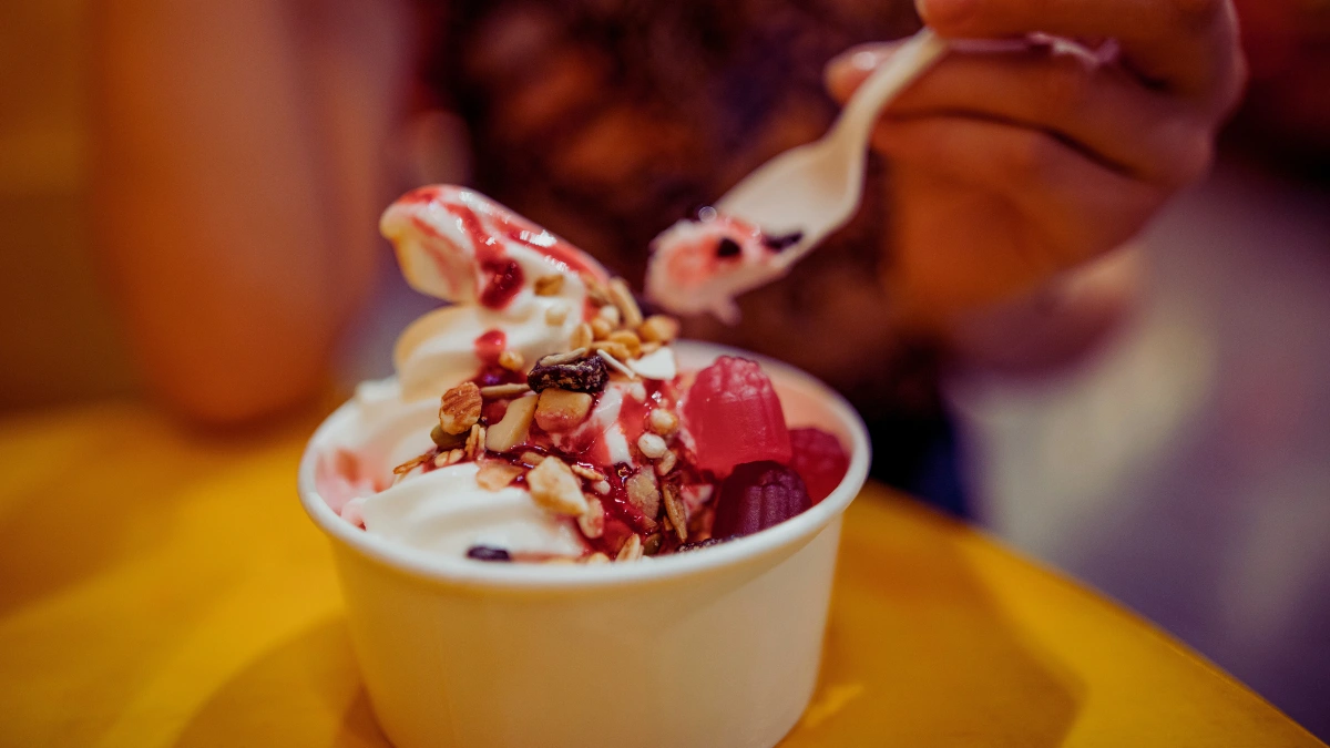 Yogurt with Flavored Toppings