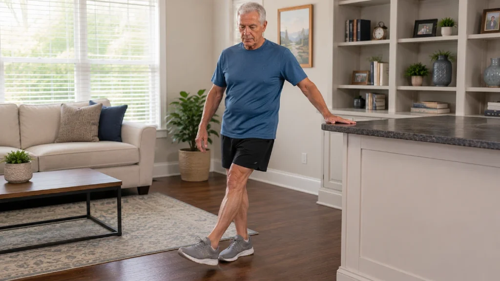 Supported Heel to Toe Stance for Balance